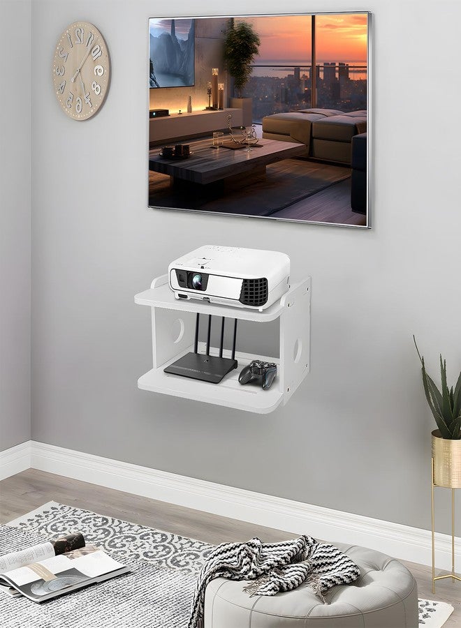 BEARUT Projector Shelf,Projector Wall Mount Floating Shelf, Projector Stand,Projector Rack Holder,Projector Mount,Router Shelf Storage Box Modem Xbox Series PS5 PS4 Solid Wood - Image 3