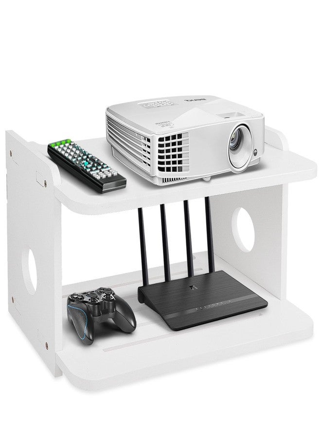 BEARUT Projector Shelf,Projector Wall Mount Floating Shelf, Projector Stand,Projector Rack Holder,Projector Mount,Router Shelf Storage Box Modem Xbox Series PS5 PS4 Solid Wood - Image 1
