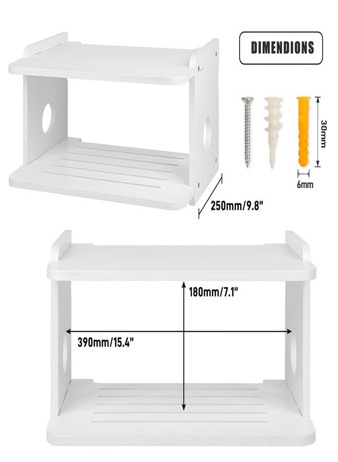 BEARUT Projector Shelf,Projector Wall Mount Floating Shelf, Projector Stand,Projector Rack Holder,Projector Mount,Router Shelf Storage Box Modem Xbox Series PS5 PS4 Solid Wood - Image 2