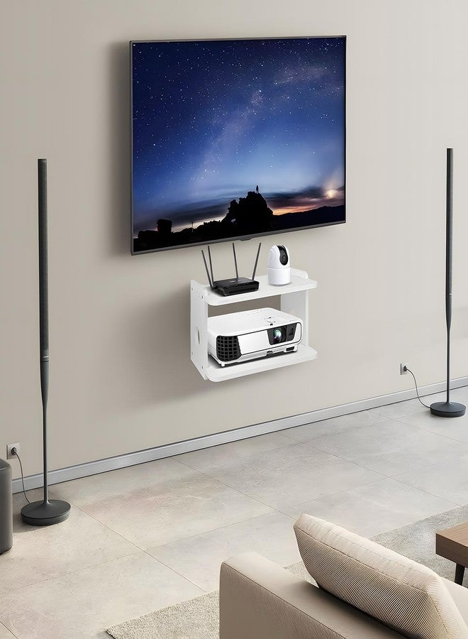 BEARUT Projector Shelf,Projector Wall Mount Floating Shelf, Projector Stand,Projector Rack Holder,Projector Mount,Router Shelf Storage Box Modem Xbox Series PS5 PS4 Solid Wood - Image 4