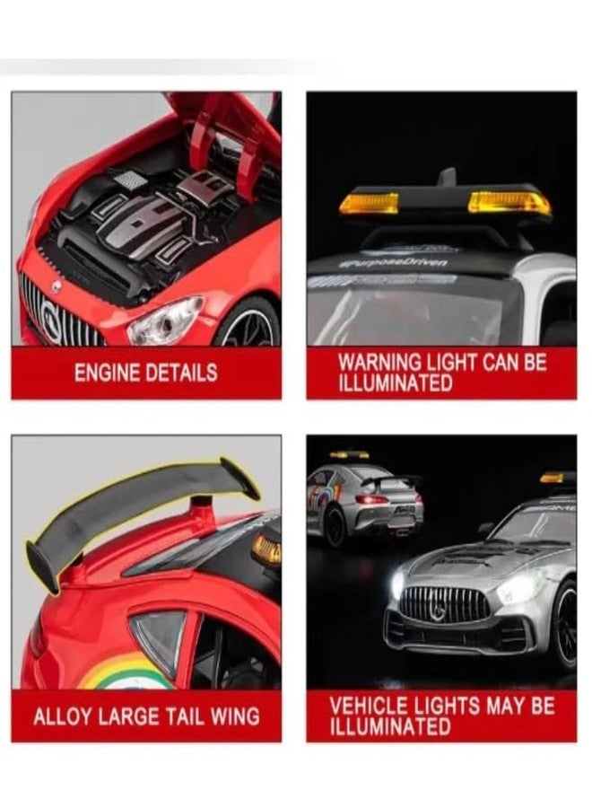 PLUSPOINT Diecast Metal GT3 F1 Edition 1:24 Car Realistic Scale Model,Pull Back Diecast Classic Vehicles Alloy Simulation Supercar with Lights and Sound Collection and Gift for Aldult, Kids - Image 4