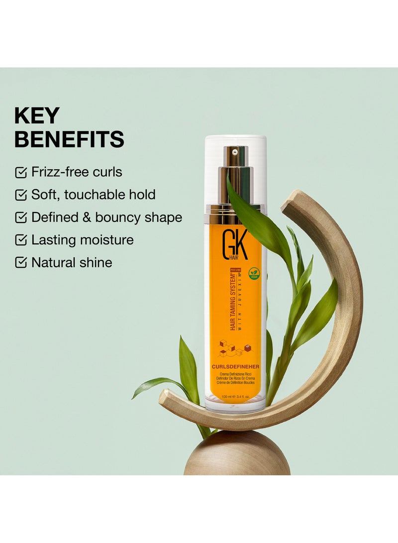 GK Hair CurlsDefineHer (3.4 Fl Oz/100ml) Curl Defining Cream Curl Activator/Moisturizing Cream, Frizz Control for Natural Hair (3.4 fl. oz) - Image 3