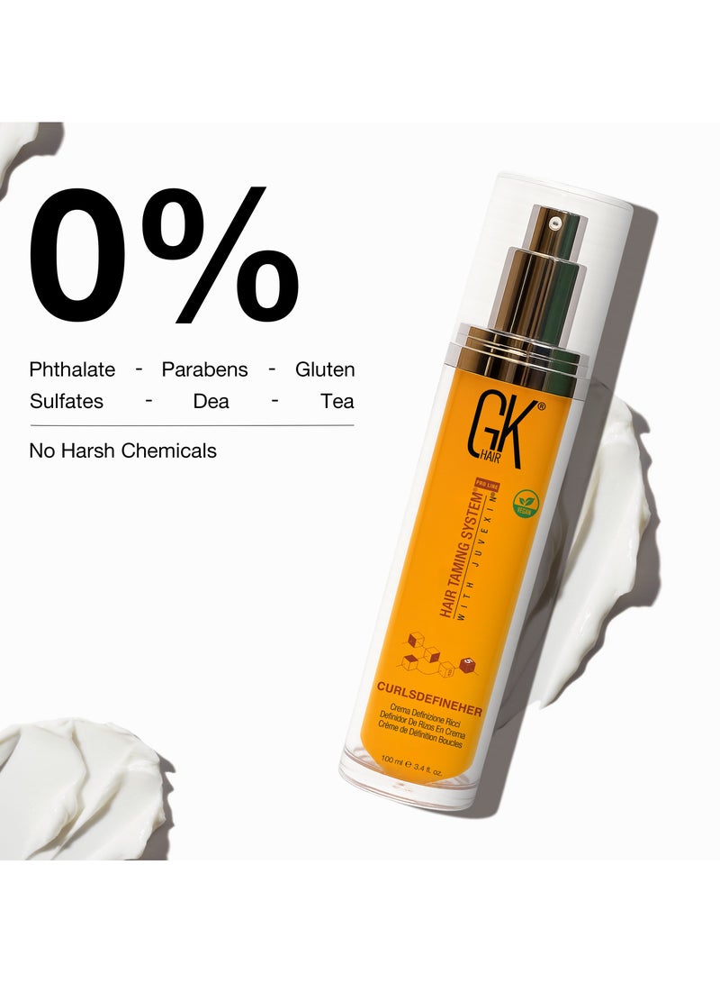 GK Hair CurlsDefineHer (3.4 Fl Oz/100ml) Curl Defining Cream Curl Activator/Moisturizing Cream, Frizz Control for Natural Hair (3.4 fl. oz) - Image 4