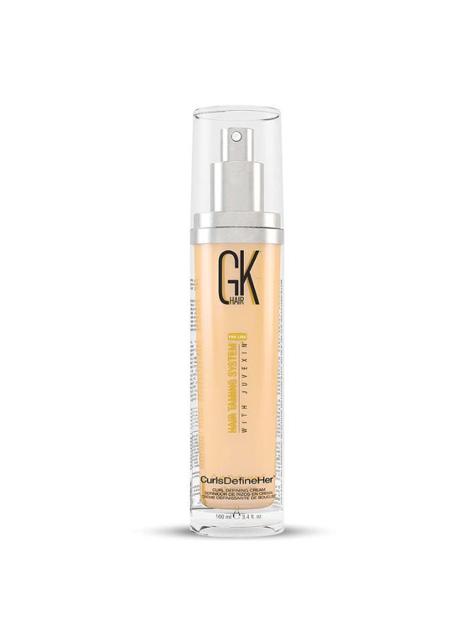 GK Hair - CurlsDefineHer (3.4 Fl Oz/100ml) Curl Defining Cream Curl Activator/Moisturizing Cream, Frizz Control for Natural Hair (3.4 fl. oz) - Image 1