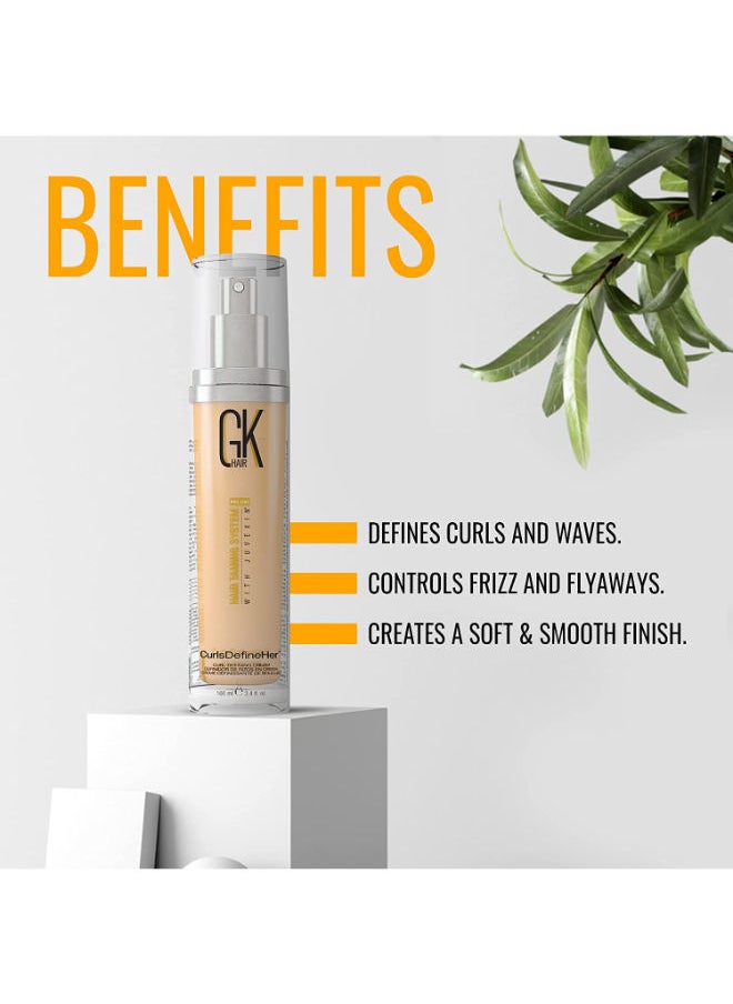 GK Hair - CurlsDefineHer (3.4 Fl Oz/100ml) Curl Defining Cream Curl Activator/Moisturizing Cream, Frizz Control for Natural Hair (3.4 fl. oz) - Image 1