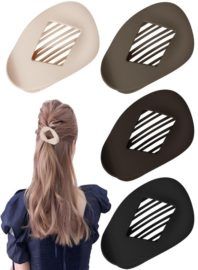 CYUXING 4Pcs Duckbill Flat Hair Clip No-Slip Grip for Thick Thin Hair Sturdy Hold Barrettes Accessories Claw Clips Simple Fashion Lay Down Claw Clamps Women Girls - Image 1