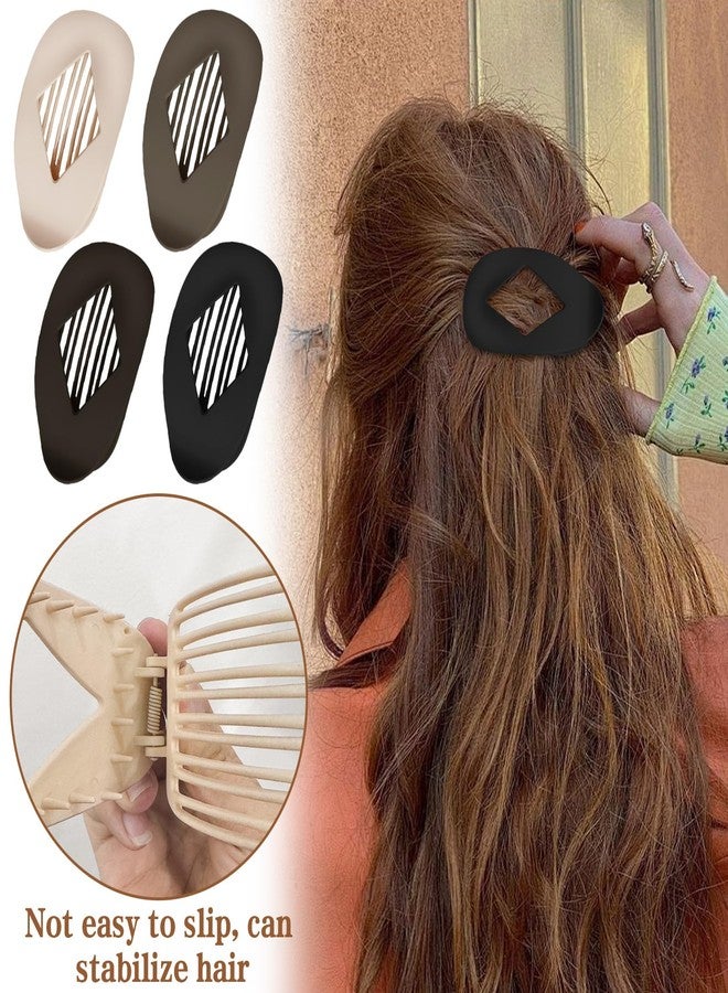 CYUXING 4Pcs Duckbill Flat Hair Clip No-Slip Grip for Thick Thin Hair Sturdy Hold Barrettes Accessories Claw Clips Simple Fashion Lay Down Claw Clamps Women Girls - Image 3