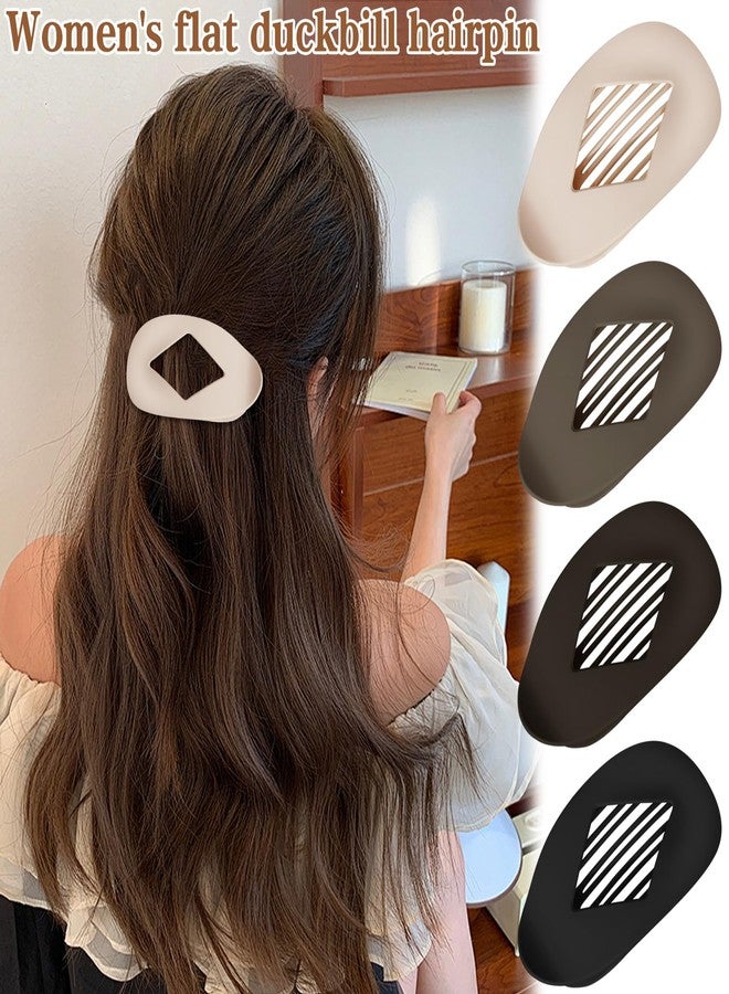 CYUXING 4Pcs Duckbill Flat Hair Clip No-Slip Grip for Thick Thin Hair Sturdy Hold Barrettes Accessories Claw Clips Simple Fashion Lay Down Claw Clamps Women Girls - Image 4