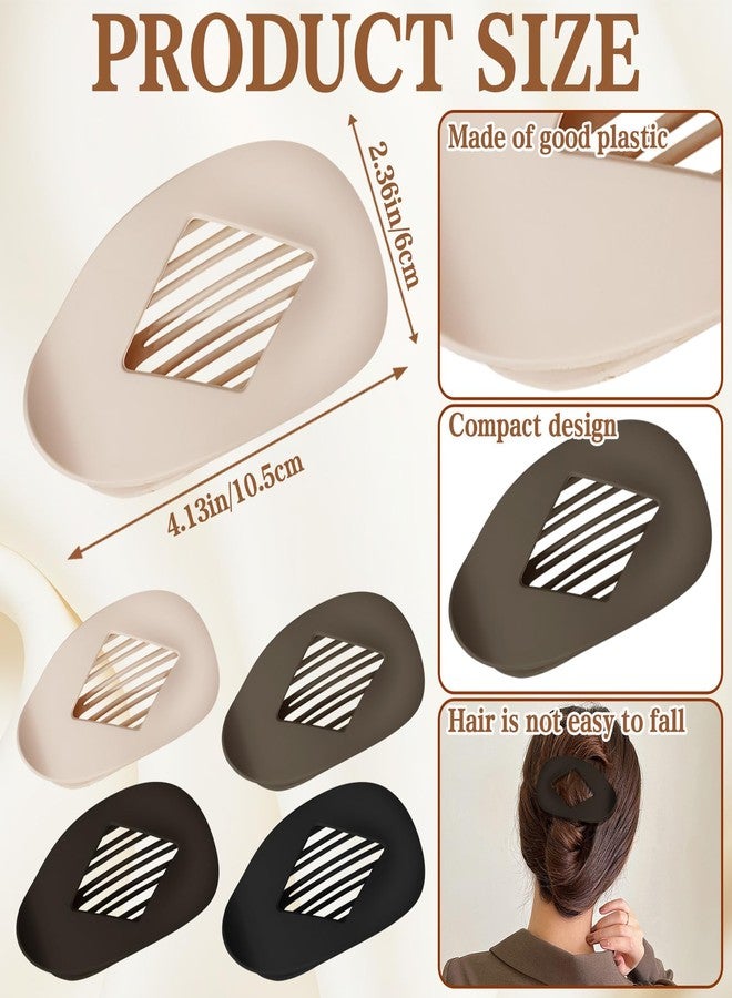 CYUXING 4Pcs Duckbill Flat Hair Clip No-Slip Grip for Thick Thin Hair Sturdy Hold Barrettes Accessories Claw Clips Simple Fashion Lay Down Claw Clamps Women Girls - Image 2