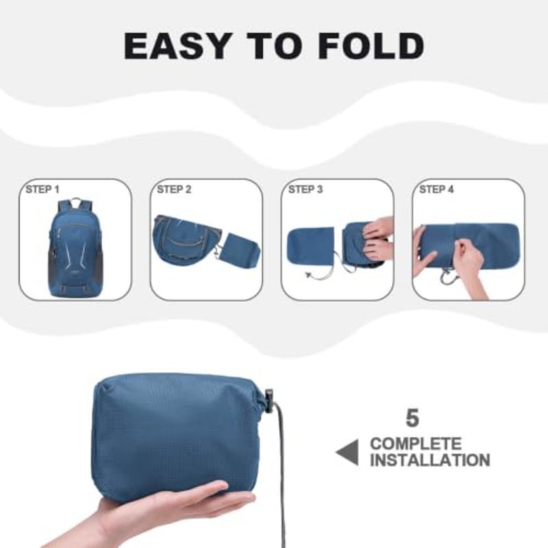 Backpack - Ultra Lightweight Packable Backpack for Travel Camping, Hiking Back Pack Waterproof Foldable Daypack for Men Women - Image 5