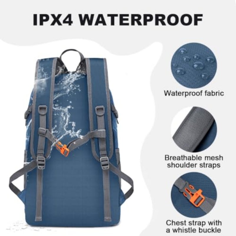 Backpack - Ultra Lightweight Packable Backpack for Travel Camping, Hiking Back Pack Waterproof Foldable Daypack for Men Women - Image 4