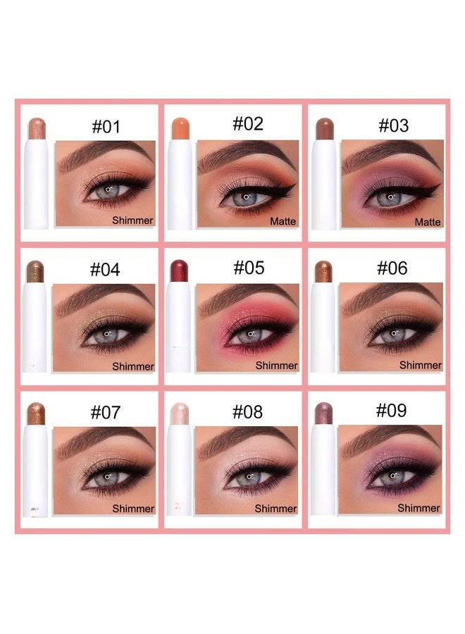 Generic 12 Pcs Eyeshadow Stick Soft Creamy Matte Shimmer Eye Shadow Pencil Crayon Highlighting Pigmented Shiny Eyeshadow Pencil Waterproof Classy Shimmer Eye Shadow Sticks Sets - Image 2