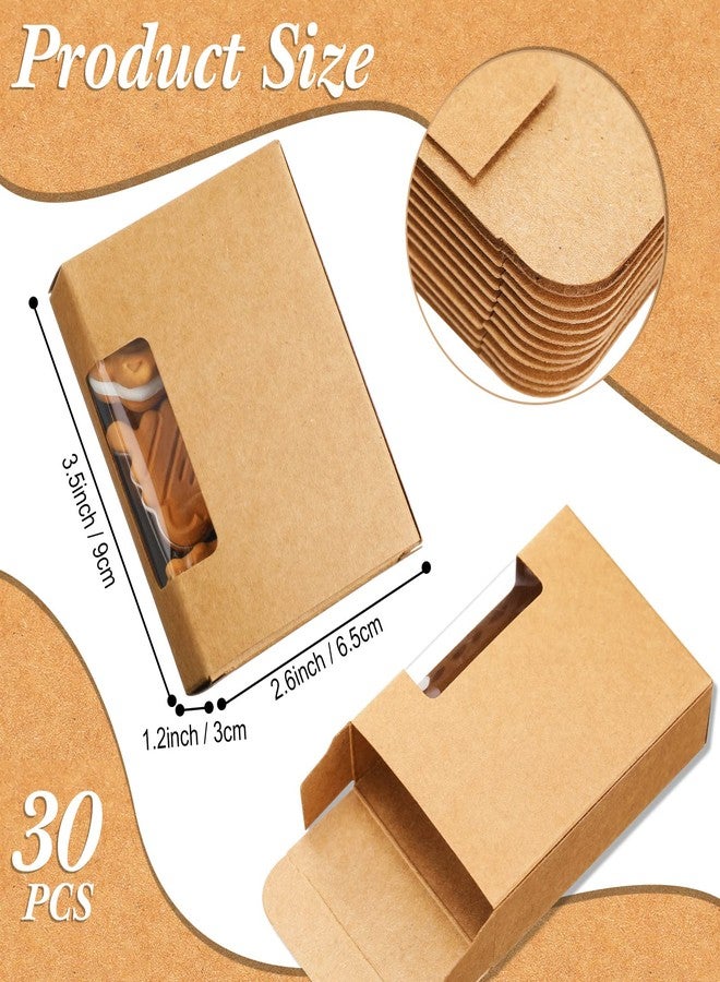 Spakon 30 Pack Kraft Soap Boxes with Clear Window, Handmade Making Soap Packaging Boxes, Small Gift Box for DIY, 3.5 x 2.6 x 1.2 Inch(Brown - Image 3