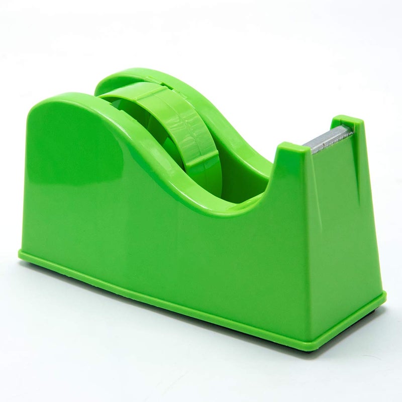 IHOMECOOKER Desktop Tape Dispenser Adhesive Roll Holder Fits 1 3 Core with Weighted Nonskid Base Green