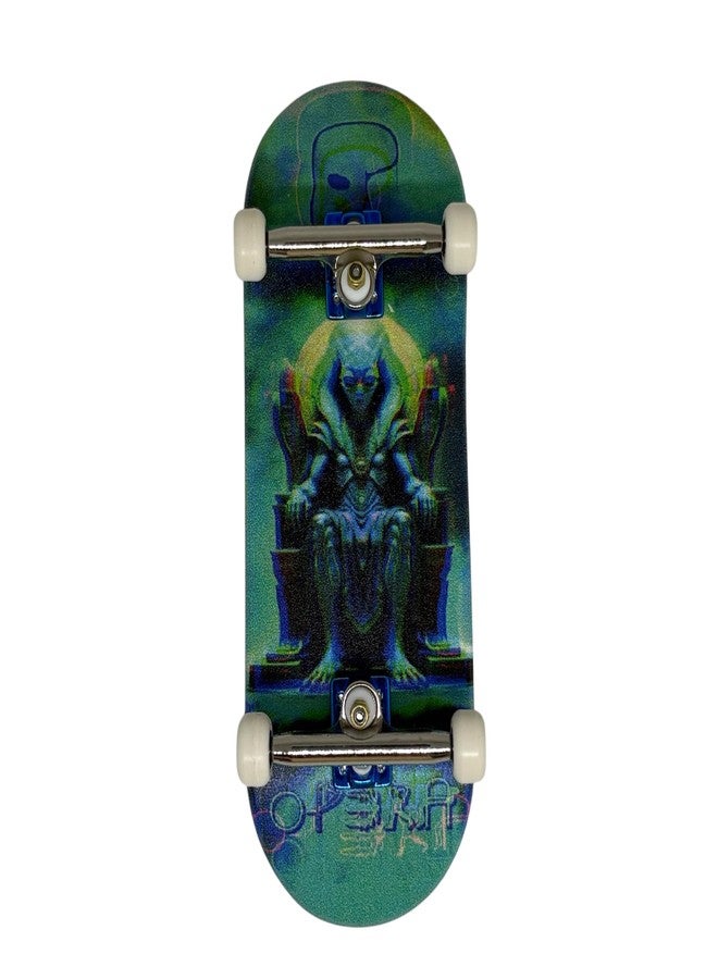 LEEFAI Pro Fingerboard Complete Set, 34x96mm Maple Deck, 4.0 Trucks, UV Print Design, Mini Finger Skateboard- Op3ra V3-Alienation - Image 3