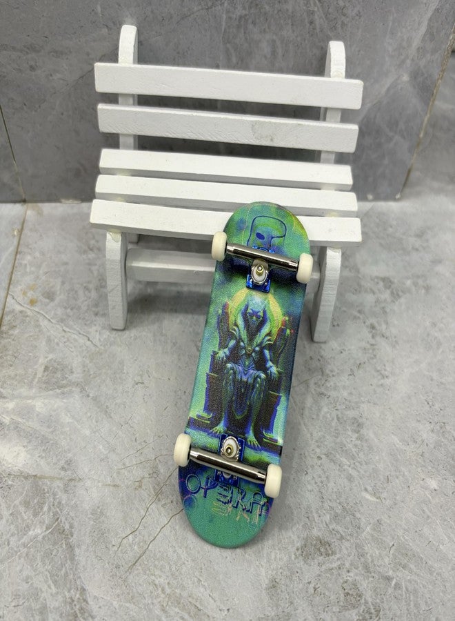 LEEFAI Pro Fingerboard Complete Set, 34x96mm Maple Deck, 4.0 Trucks, UV Print Design, Mini Finger Skateboard- Op3ra V3-Alienation - Image 5