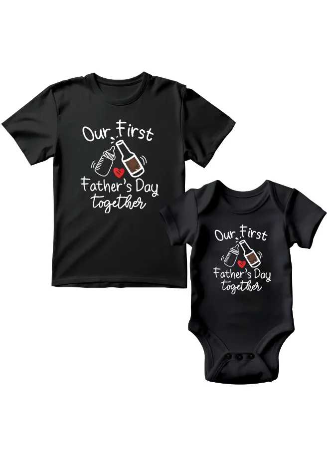 Matching Family Outfits Our First Father’s Day Together T-Shirts | Matching Dad and Baby Outfit | Soft Cotton Fabric | New Dad Gift for Father's Day