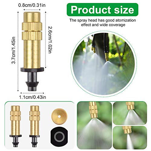 Serplex® Adjustable Water Spray Nozzle Copper 4/7mm Nozzle Water Spray Drip Irrigation Mist Sprayer Micro Sprinkler for Garden Cooling Irrigation Lawn Vegetables Greenhouse - 10 Pcs - Image 2