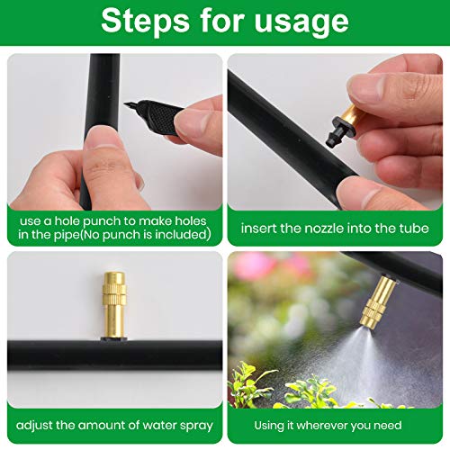 Serplex® Adjustable Water Spray Nozzle Copper 4/7mm Nozzle Water Spray Drip Irrigation Mist Sprayer Micro Sprinkler for Garden Cooling Irrigation Lawn Vegetables Greenhouse - 10 Pcs - Image 4