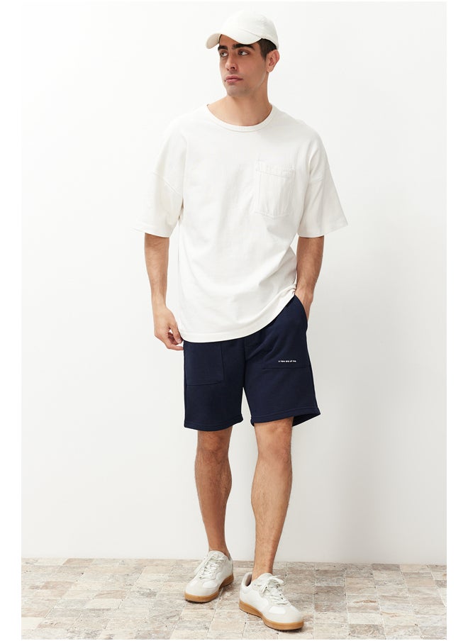 trendyol Men's Regular Cut Text Printed Shorts & Bermuda TMNSS24SR00056  - Image 2