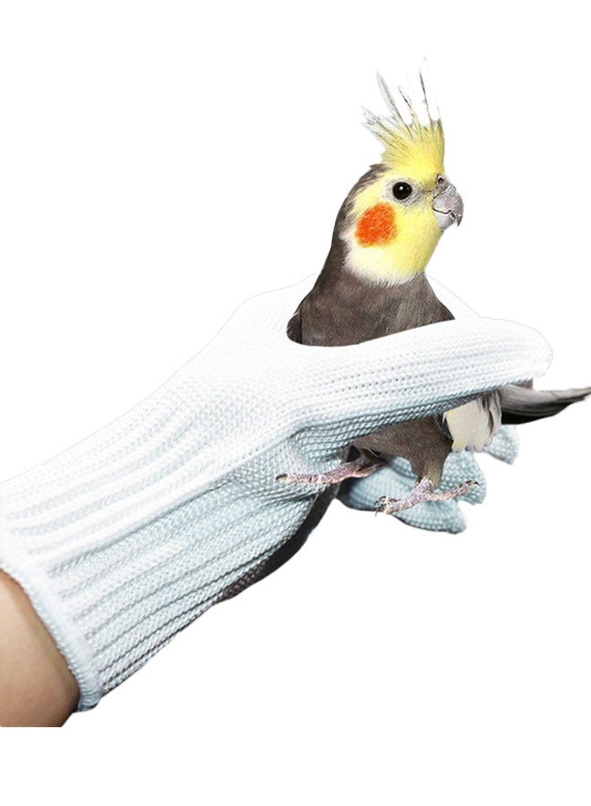 ZVEV Bird Training Anti Bite Gloves, Parrot Chew Safety Gloves, Parrot Small Animal Handling Gloves Cockatiel Finch Macaw（White） - Image 1