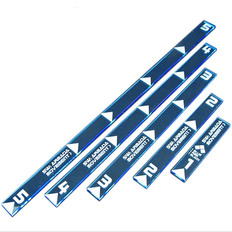 LITKO Armada Multi Range Movement Ruler Set | Compatible with Star Wars: Armada | 5 Pack (Fluorescent Blue) - Image 5