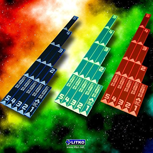 LITKO Armada Multi Range Movement Ruler Set | Compatible with Star Wars: Armada | 5 Pack (Fluorescent Blue) - Image 4
