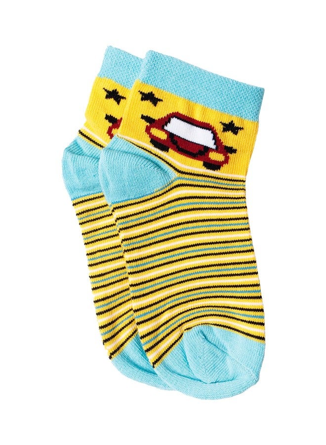 BODYCARE Kids Ankle Length Socks Pack of 4 Cotton Soft Stretchable Comfortable Antibacterial Moisture Wicking Socks for Sports Casual Use All Season - Image 2