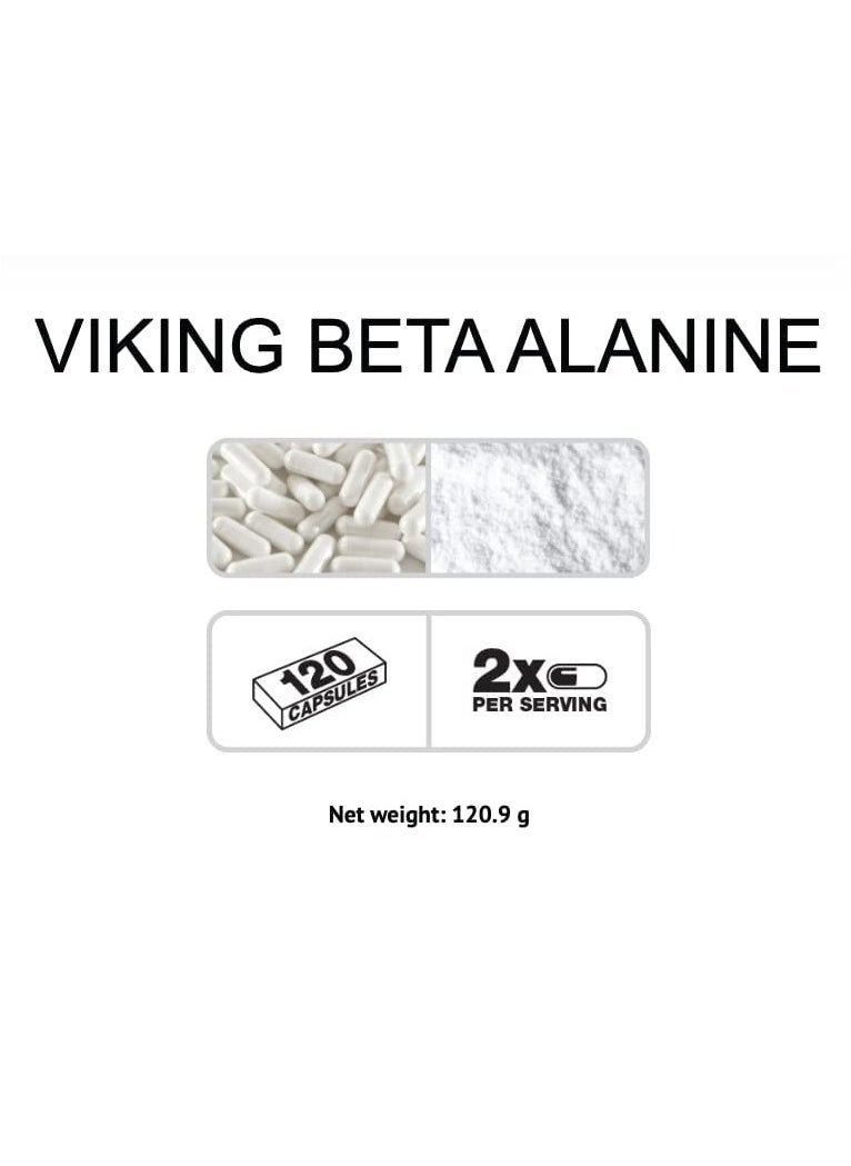 VIKING FORCE LABORATORIES - Beta Alanine- 120 Capsules Pack, 120.9g, 60 Servings, Increase Strength, Exercise Capacity - Image 1