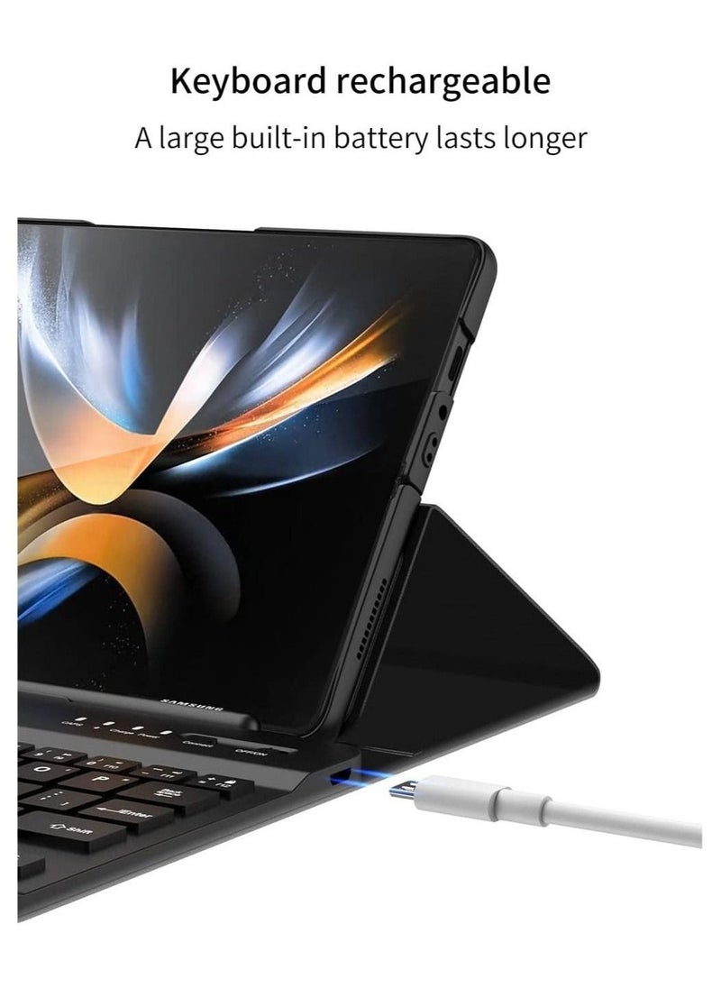 Samsung Galaxy Z Fold 4 Case Screen Protector Keyboard Leather Case Stylus+Pen Slot Phone Office Kit Folding Phone Cover for Samsung Galaxy Z Fold 4 5G - Image 5