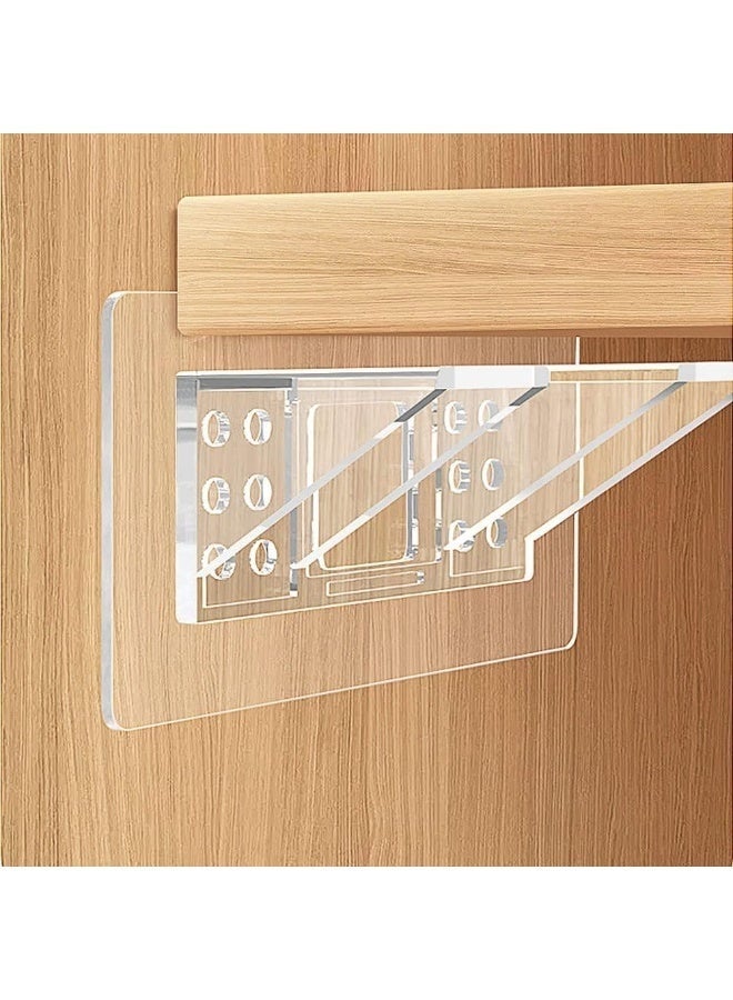 Arabest 12Pcs Shelf Support Pegs, Clear Self Cabinet Adhesive Shelves Clips, Double Row Thickened and Reinforced Design Shelf Support Pegs for Shelves Kitchen Cabinet Book Closet - Image 3