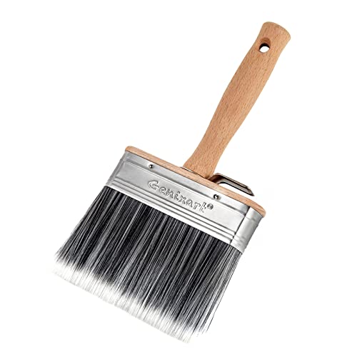 Genixart Deck Stain & Sealer Block Paint Brush - 5 inch Big Fence Stain Brush for Wood - Large Masonry Paintbrush - Wide Limewash Brushes for Brick Concrete Walls - Image 1