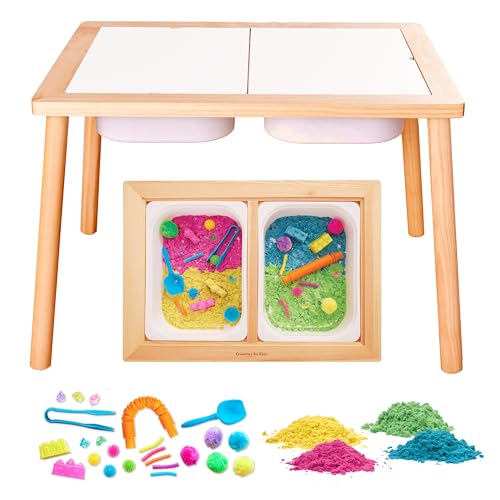 Creativity for Kids Sensory Table with 29Piece Color Party Accessory Kit Indoor Toddler Activity Table with Bins EasyClean Design for Sand Water Crafts Educational Fun Ages 3 - Image 1