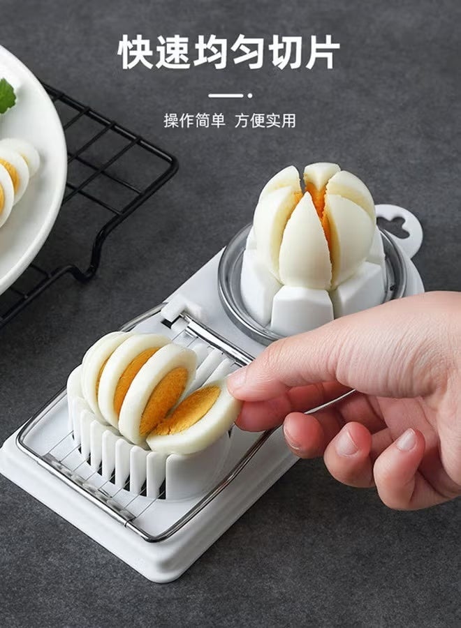 2-in-1 Corded Egg Slicer With Stainless Steel Wire for Boiled Eggs 2-in-1 Egg Slicer for Strawberries Kiwis and Sausages - Image 3