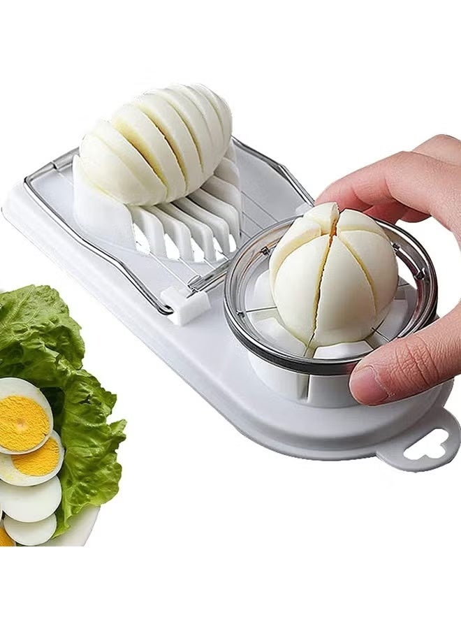 2-in-1 Corded Egg Slicer With Stainless Steel Wire for Boiled Eggs 2-in-1 Egg Slicer for Strawberries Kiwis and Sausages - Image 1