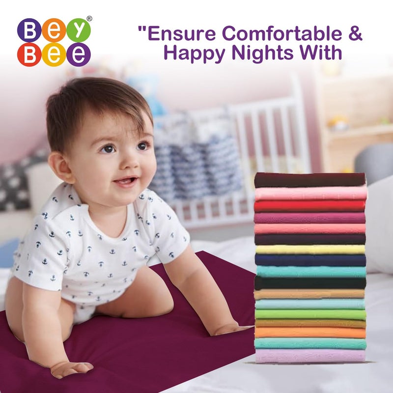 Bey Bee BeyBee Waterproof Quick Dry Sheet for BabyAntiPiling Fleece Extra Absorbent Washable Mattress ProtectorBed Protector Sheet for Toddler Small Combo 70x50 CM Pack of 3 Dark BluePlumViolet - Image 5