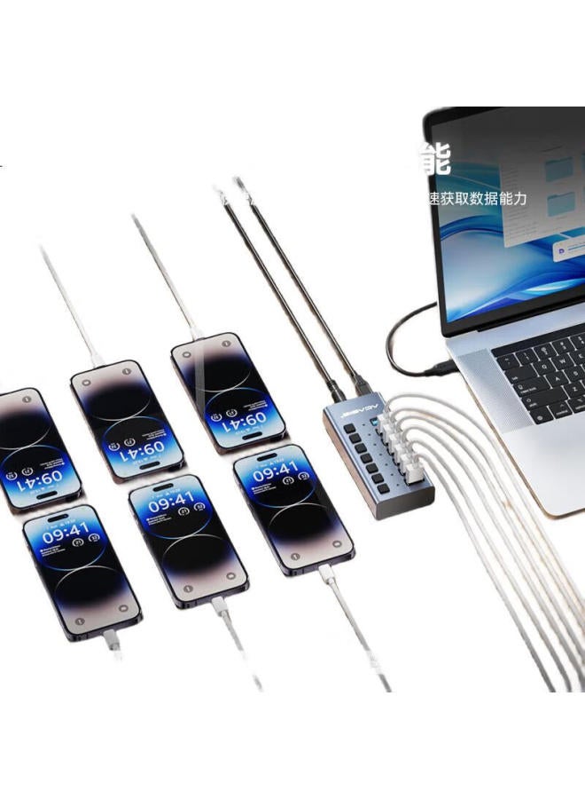 Acasis Usb 3.0 Hub, One-To High-Speed Expansion Hub, Extension Cable, Desktop And Laptop Multi-Port Adapter, Expansion Dock Hs-707Mg - Image 3