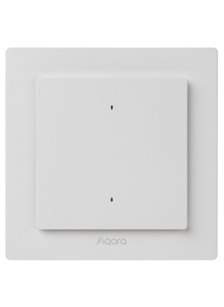 Aqara - Aqara Smart Light Switch H2 EU (2-in-1 Neutral, 2 Gang 1 Channel), Thread/Zigbee Protocol, Wall Switch for Smart Home, Supports Apple Home, Alexa, Google Assistant, Matter over Thread - Image 1