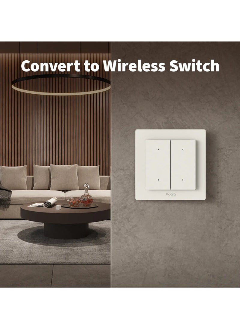 Aqara - Aqara Smart Light Switch H2 EU (2-in-1 Neutral, 2 Gang 1 Channel), Thread/Zigbee Protocol, Wall Switch for Smart Home, Supports Apple Home, Alexa, Google Assistant, Matter over Thread - Image 1