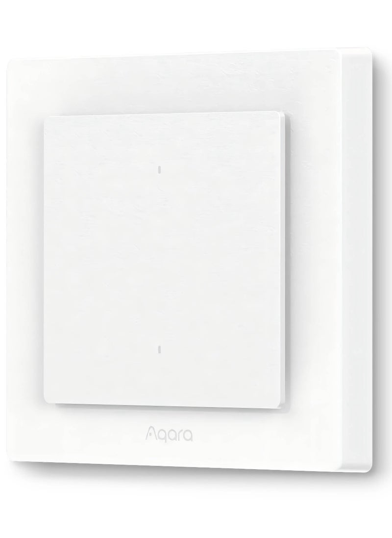Aqara - Aqara Smart Light Switch H2 EU (2-in-1 Neutral, 2 Gang 1 Channel), Thread/Zigbee Protocol, Wall Switch for Smart Home, Supports Apple Home, Alexa, Google Assistant, Matter over Thread - Image 1