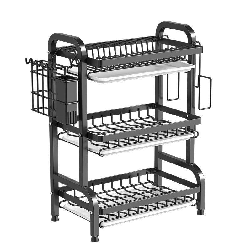 Multifunctional Carbon Steel Kitchen Dish Drying Rack Storage Organizer - Image 5
