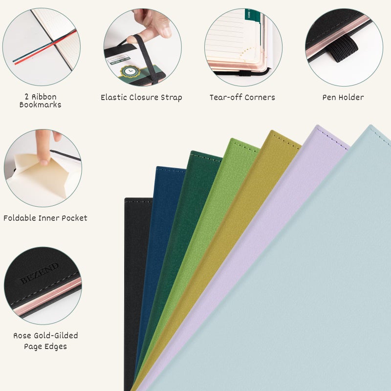 BEZEND Pocket Planner 2026 Weekly and Monthly (6" x 3.75") Small Calendar Book with Daily Vertical Timeslot (Jan-Dec), Equal Space Even Weekend, Work Home Women, PU Leather Hardcover - Black - Image 2