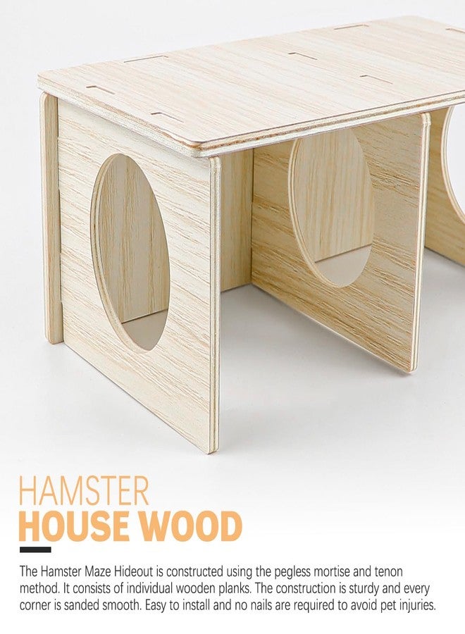 UPIQNG Hamster House Wooden Hamster Hideout Hamster Maze Hamster Hide cage Resting Nest,Wood Chamber Hamster House for Hamsters Hedgehogs Guinea Pigs - Image 3