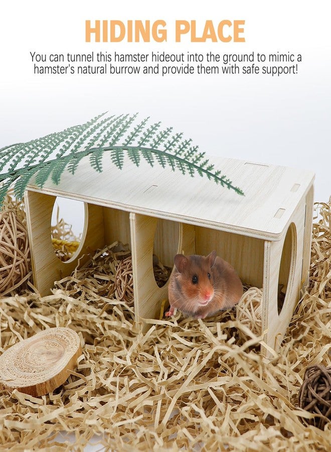 UPIQNG Hamster House Wooden Hamster Hideout Hamster Maze Hamster Hide cage Resting Nest,Wood Chamber Hamster House for Hamsters Hedgehogs Guinea Pigs - Image 4