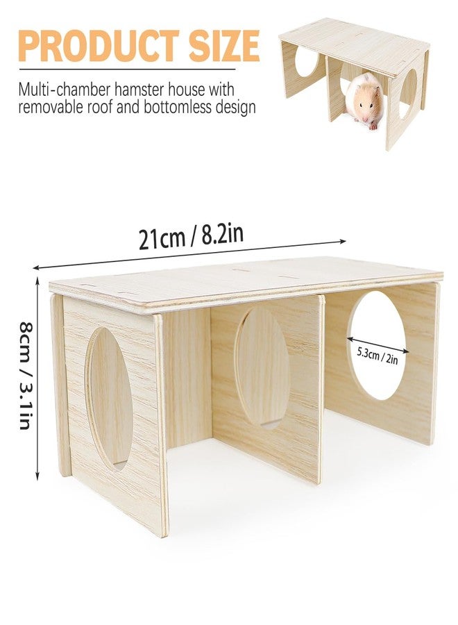 UPIQNG Hamster House Wooden Hamster Hideout Hamster Maze Hamster Hide cage Resting Nest,Wood Chamber Hamster House for Hamsters Hedgehogs Guinea Pigs - Image 2