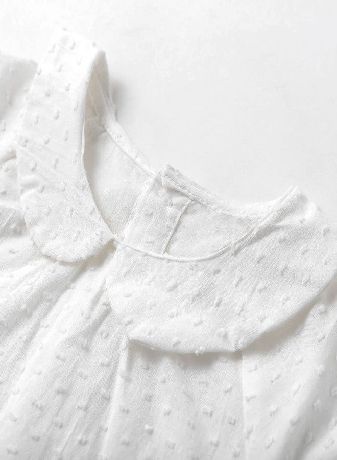 Curipeer Girls White Button Down Shirt, Long Sleeve Peter Pan Collar Blouse and Top for Toddler Uniform or Dressy Occasions 2-3T - Image 5