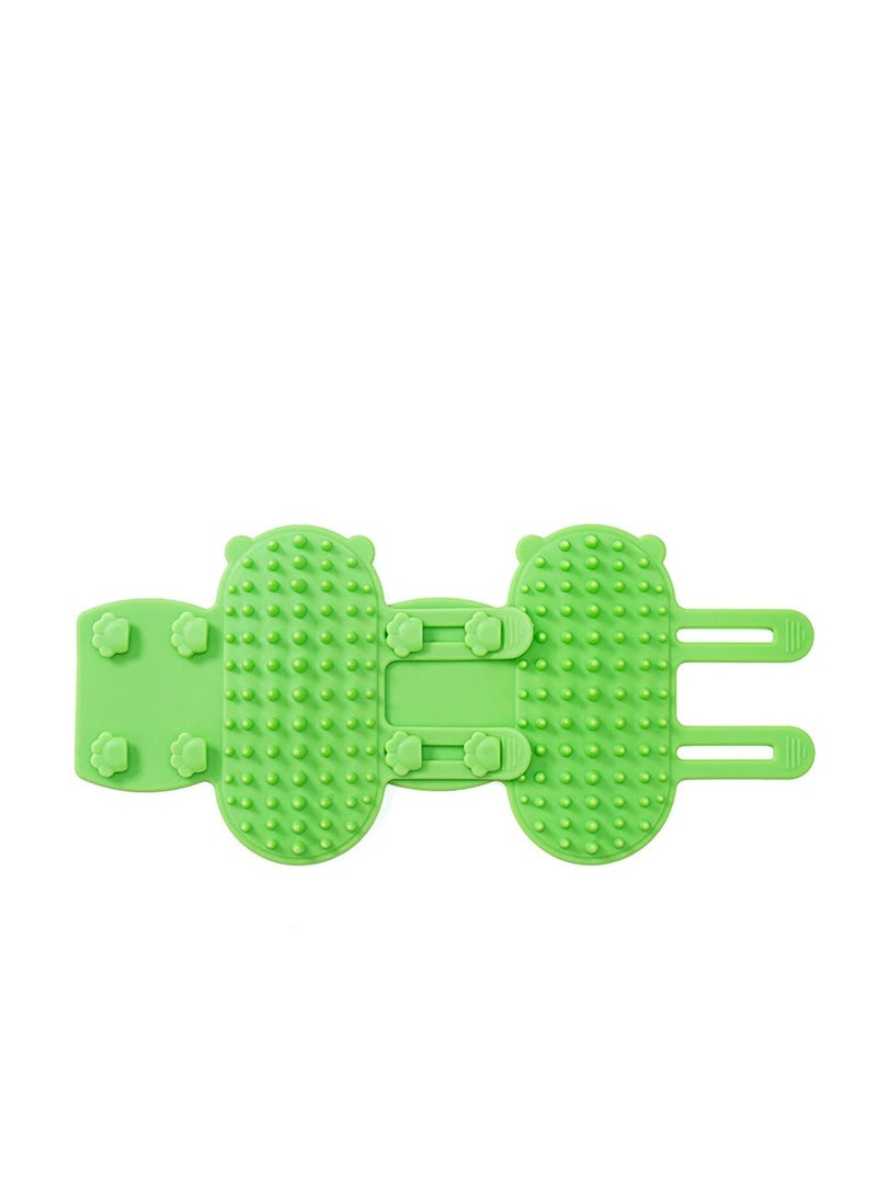 مجموعة مكونة من 4 قطع من فرشاة العناية بالحيوانات الأليفة ذاتية التنظيف وأداة الخدش للقطط والكلاب، وحزام سيليكون قابل للتعديل لأرجل الأثاث، وإزالة الشعر المتساقط بلطف - Image 3