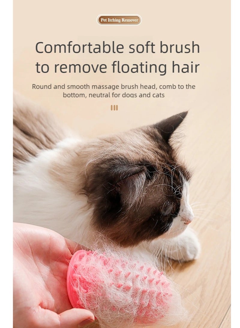 مجموعة مكونة من 4 قطع من فرشاة العناية بالحيوانات الأليفة ذاتية التنظيف وأداة الخدش للقطط والكلاب، وحزام سيليكون قابل للتعديل لأرجل الأثاث، وإزالة الشعر المتساقط بلطف - Image 2
