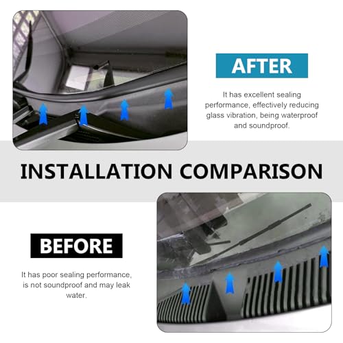 Foelony 5.6Ft Windshield Cowl Rubber Seal Strip, H-Shape Self-Adhesive Weatherstrip, Cuttable Waterproof Car Window Sunroof Seal Trim, Universal for Most Cars Trucks SUVs (Black) - Image 5