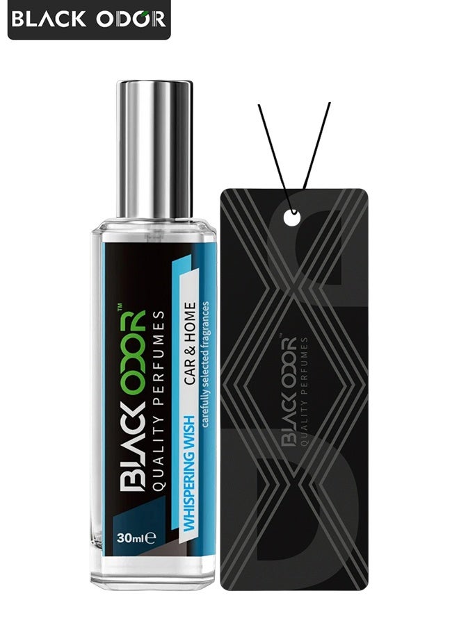 Black Odor "Whispering Wish" Quality Perfumes: Long-Lasting, Natural Essential Oil Air Freshener for Car & Home - Eco-Friendly, Spill-Proof, and Refillable Hanging Tag System (30ml) - Image 2